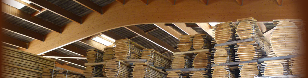 Dried oak studs in dry air hangar