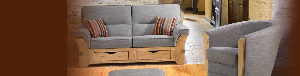 Living room furniture in oak sawmill