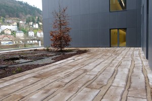 Tiered seating arrangements and terraces made of French oak